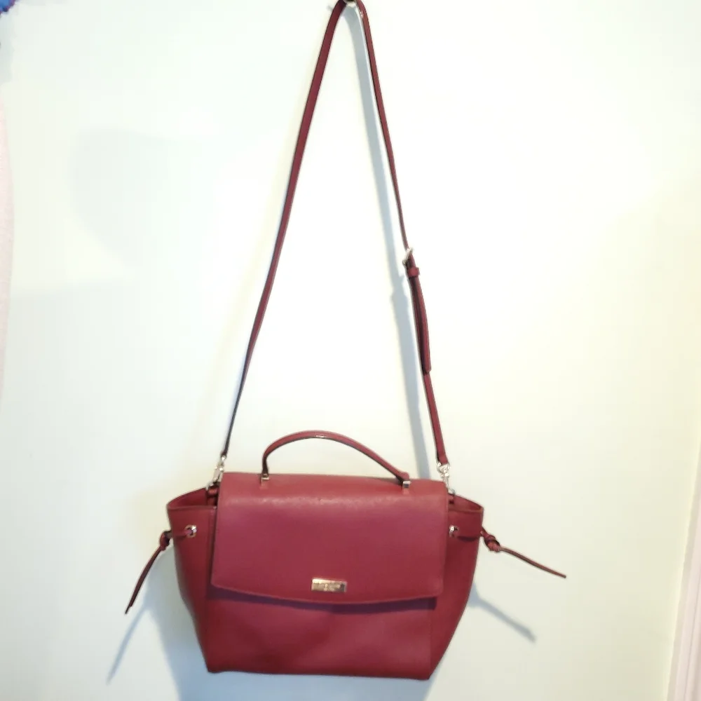 Kate Spade Lilah Laurel Burgundy Leather Satchel